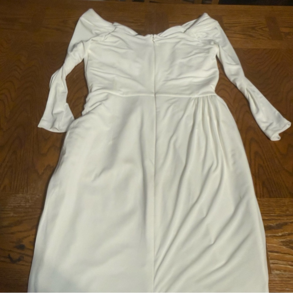 Vixen By Micheline Pitt Starlet Wiggle Midi Dress  Ivory Sz L NWT Old Hollywood - Picture 10 of 16